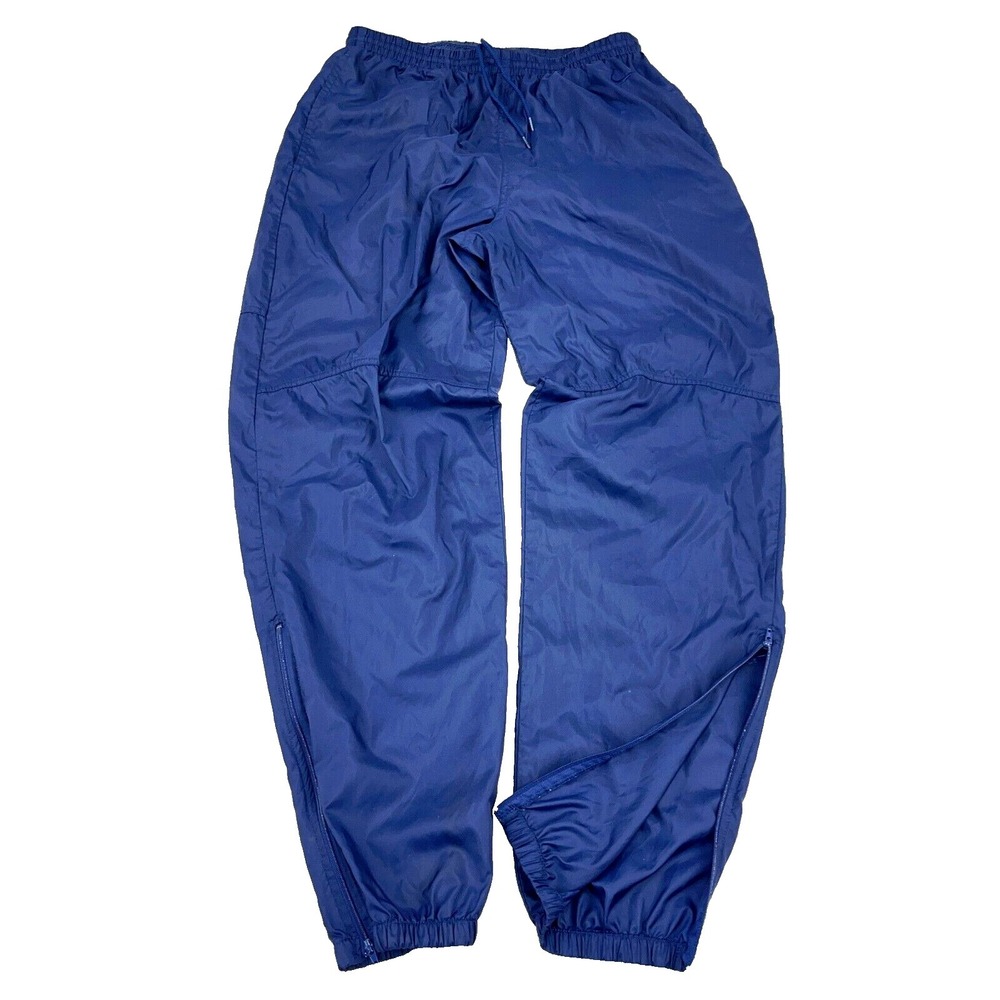 Vintage Nike Pants Men Large Blue Track Suit Windbreakers 90s Y2K Unlined Navy *